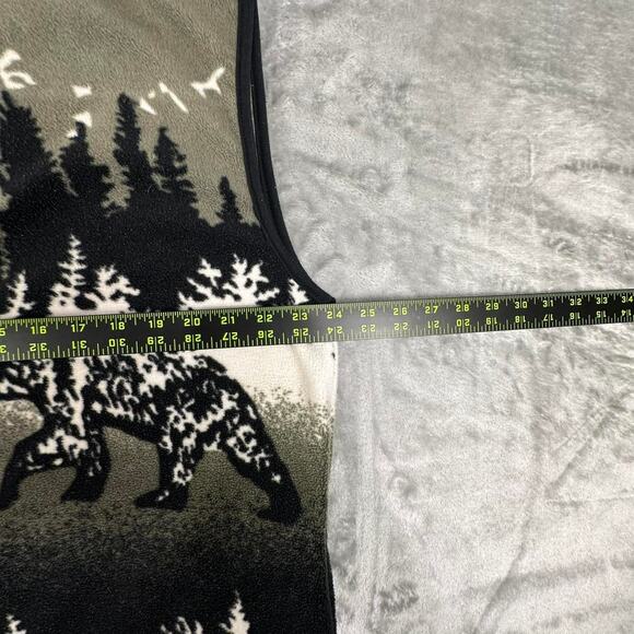 Vintage 90’s Canada Wildlife Green/Black AOP Bears In The Wild Sweater Vest XL - Picture 5 of 6